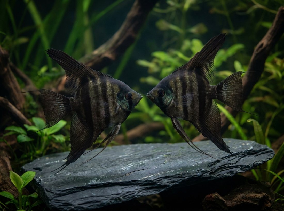 Black Lace Angelfish breeding pair, proven 4 spawns