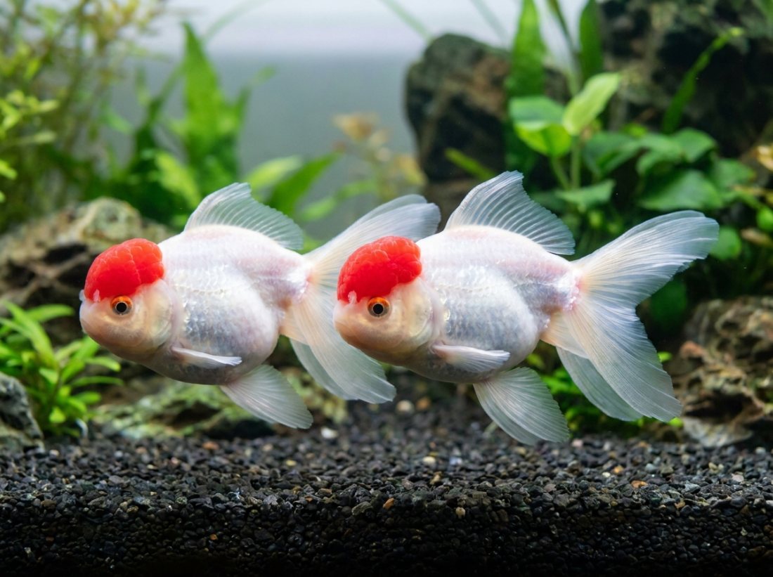 Oranda pair, red cap, show quality