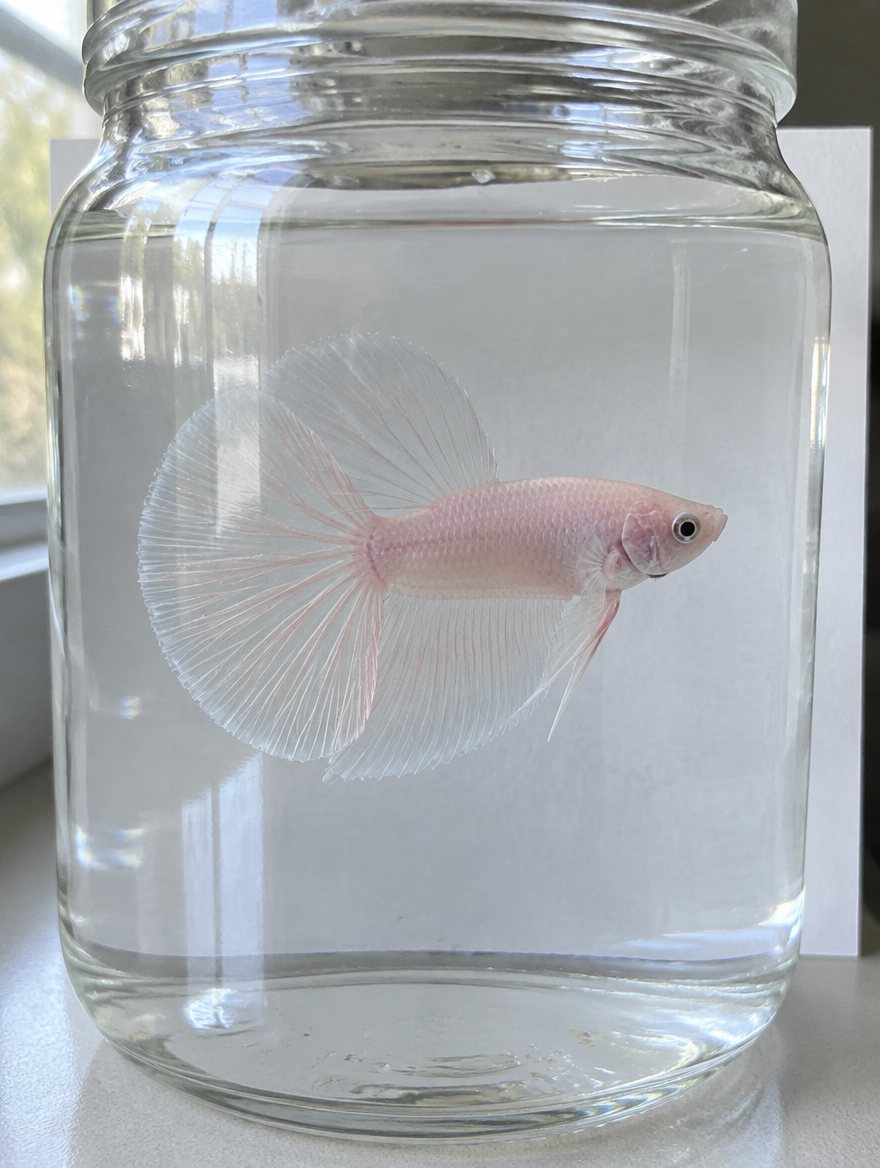 Halfmoon Betta female, cellophane fins
